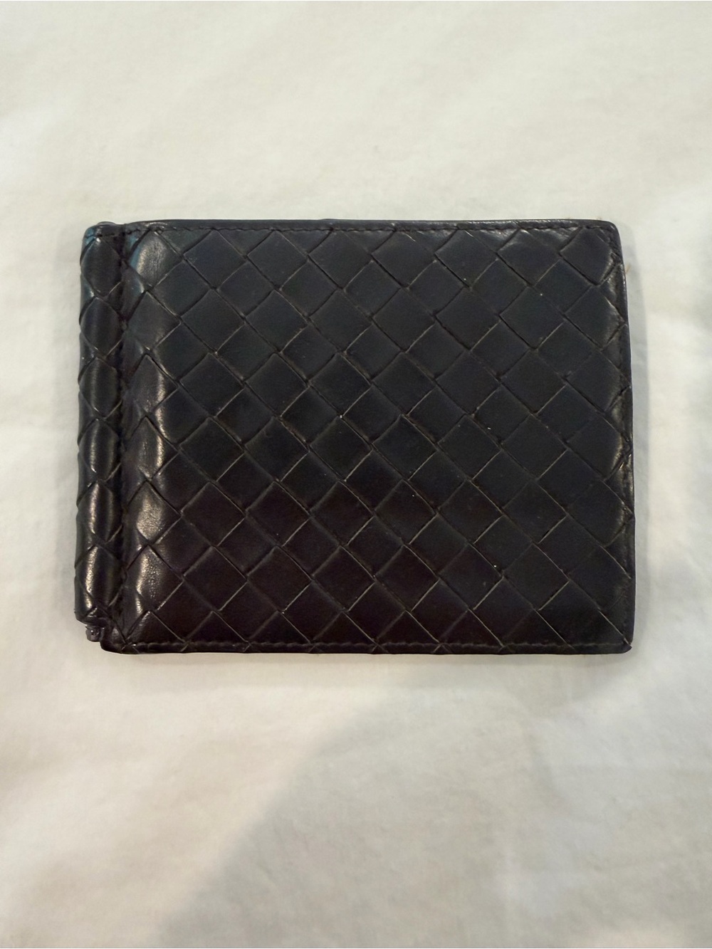 Bottega Veneta Black Intrecciato Leather Bi-fold Wallet
